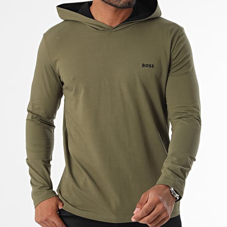 BOSS - Tee Shirt Capuchon Lange Mouw Mix en Match 50515306 Khaki groen