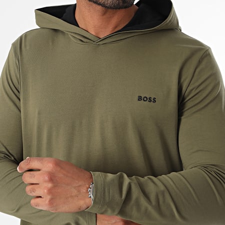 BOSS - Maglietta con cappuccio a maniche lunghe Mix And Match 50515306 Verde Khaki