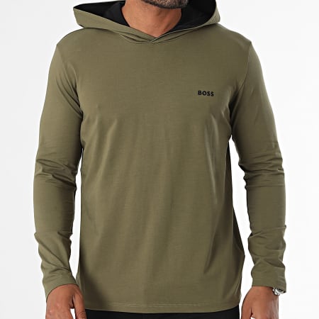 BOSS - Tee Shirt Capuchon Lange Mouw Mix en Match 50515306 Khaki groen