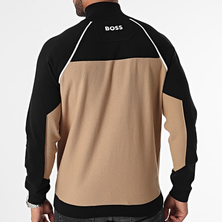 BOSS - Hydro X Zip Neck Sweatshirt 50519377 Zwart Beige