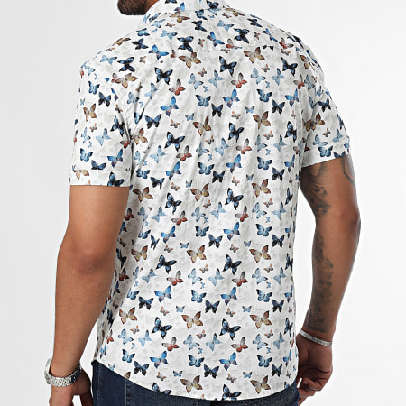 Classic Series - Blanco Azul Marrón Camisa Manga Corta