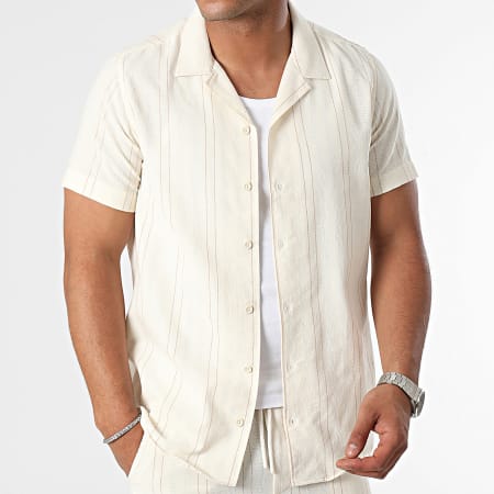 Classic Series - Set camicia a maniche corte e pantaloncini da jogging beige cammello