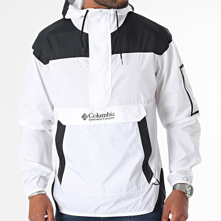 Columbia - Coupe-Vent Capuche Challenger II Windbreaker 2091001 Blanc Noir