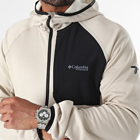 Columbia - Chaqueta con capucha y cremallera Triple Canyon Grid Fleece 2094973 Beige Negro