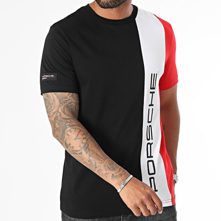 Porsche - Tee Shirt Stripe 701228632 Noir Blanc Rouge