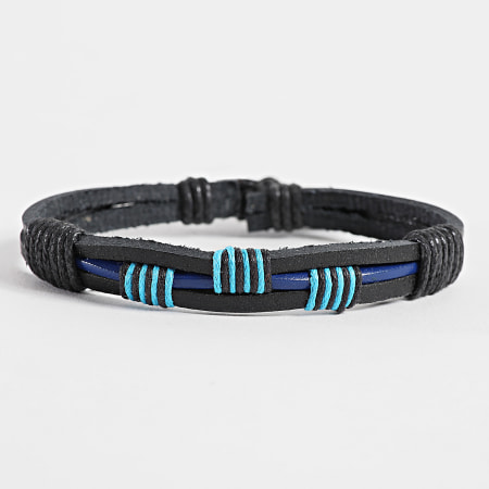 Frilivin - Zwarte Licht Blauwe Armband