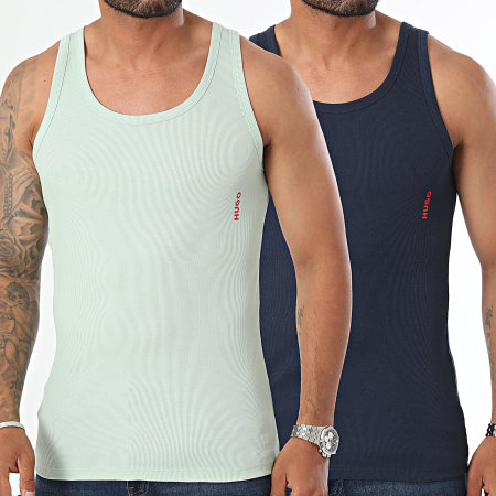 HUGO - Set van 2 tanktops 50469790 marineblauw groen