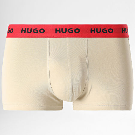 HUGO - Set van 3 boxershorts 50517878 Zwart Beige Marineblauw