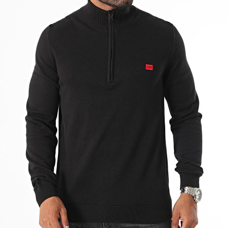 HUGO - Pull Col Zippé San Quintus-C 50474164 Noir