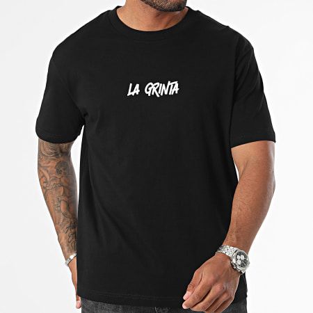 La Grinta - Maglietta nera oversize con logo