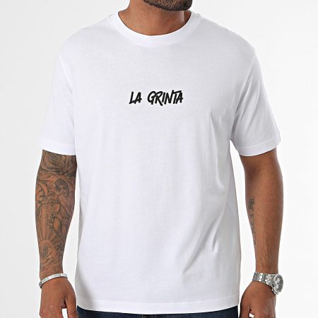 La Grinta - Wit T-shirt met oversized logo