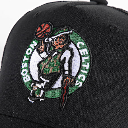 Mitchell and Ness - Gorra con monograma de los Boston Celtics Negra