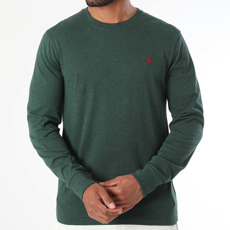 Polo Ralph Lauren - Tee Shirt Manica lunga Custom Slim Fit Classics Verde scuro