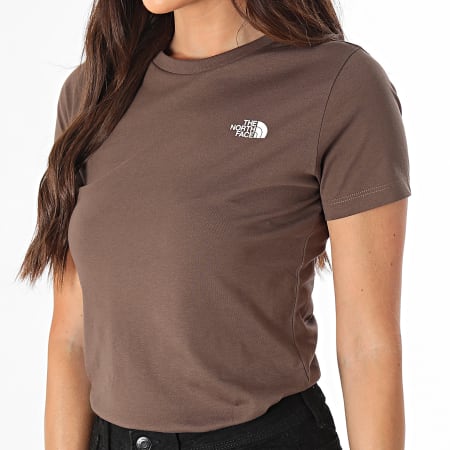 The North Face - Camiseta cúpula simple para mujer A87NH Marrón