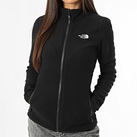 The North Face - Glacier A8550 Sweatshirt met rits in zwart fleece voor dames