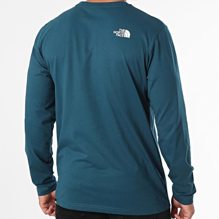 The North Face - Tee Shirt Manches Longues Simple Dome A87QN Bleu Canard