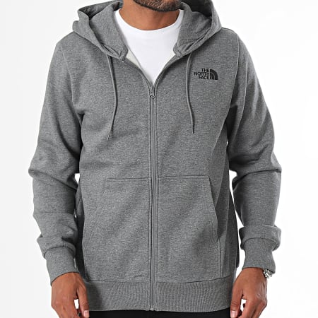 The North Face - Sudadera con capucha Simple Dome Full Zip A89FD Heather Grey