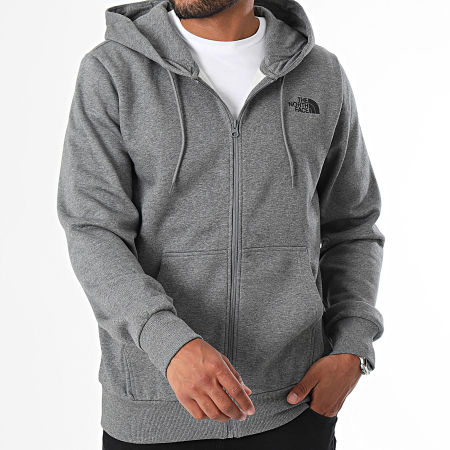 The North Face - Simple Dome Sweatshirt met capuchon en volledige rits A89FD Heather Grey