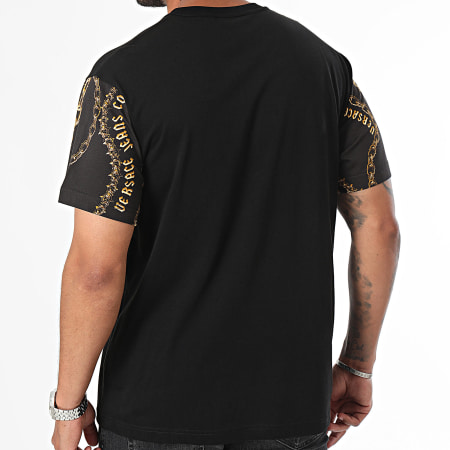 Versace Jeans Couture - T-shirt met opdruk Chain Couture 77GAH622-JS365 Zwart Goud