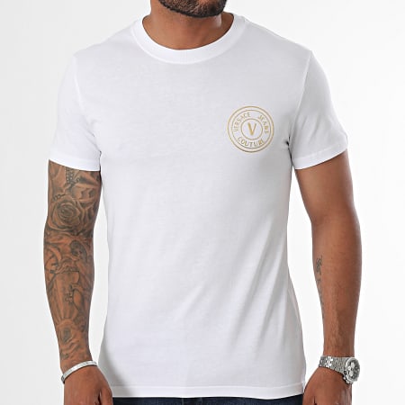 Versace Jeans Couture - Camiseta Vembl Pequeña Gruesa 77GAHT00-CJ00T Oro Blanco