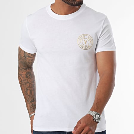 Versace Jeans Couture - Camiseta Vembl Pequeña Gruesa 77GAHT00-CJ00T Oro Blanco