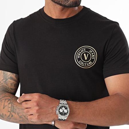 Versace Jeans Couture - Tee Shirt Vembl Small Thick 77GAHT00-CJ00T Noir Doré