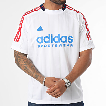 Adidas Performance - Tiro IY4504 Camiseta de Fútbol Blanca a Rayas