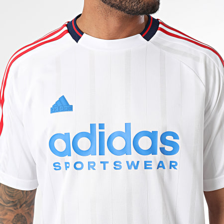 Adidas Performance - Tiro IY4504 Camiseta de Fútbol Blanca a Rayas