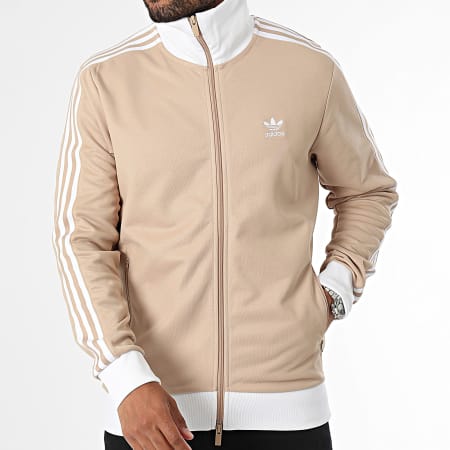 Adidas Originals - Beckenbauer IZ1858 Chaqueta con cremallera a rayas beige