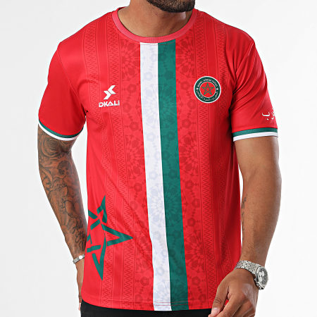 DKALI - Maglia da calcio rossa del Marocco