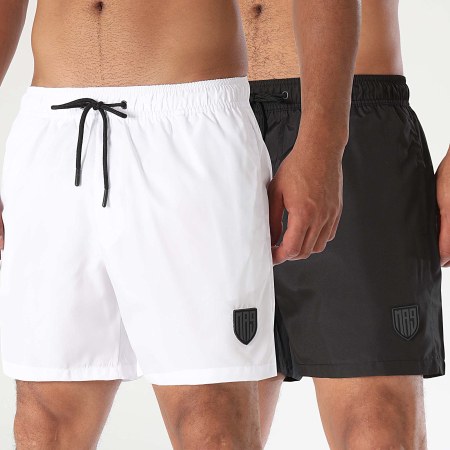 MA9 Mafia Nueve - Lot De 2 Shorts De Bain Faster Black Faster White