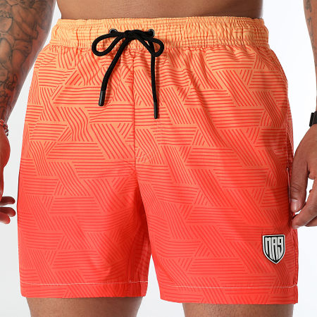 MA9 Mafia Nueve - Lot De 2 Shorts De Bain Faster Black Gradiente Orange Neon