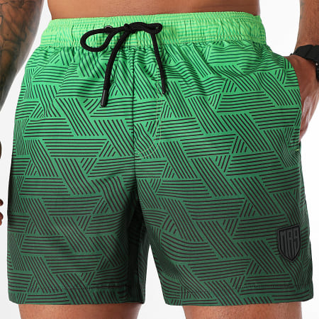 MA9 Mafia Nueve - Lot De 2 Shorts De Bain Faster Zwart Gradiente Volt Groen