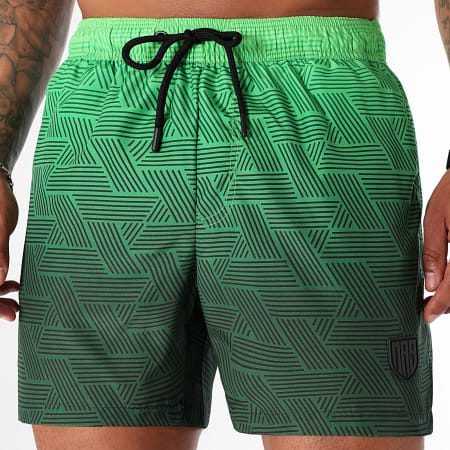 MA9 Mafia Nueve - Lot De 2 Shorts De Bain Faster Black Gradiente Volt Green