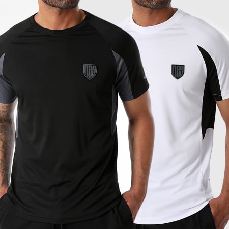 MA9 Mafia Nueve - Juego de 2 camisetas Faster White Faster Black