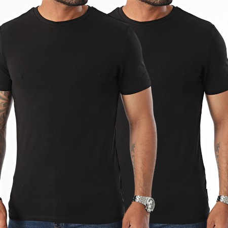 Only And Sons - Lote de 2 camisetas básicas con cuello en O Negro