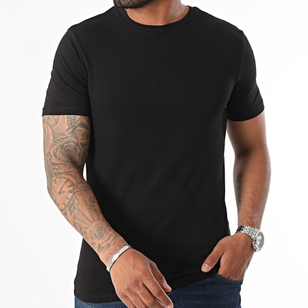 Only And Sons - Lote de 2 camisetas básicas con cuello en O Negro