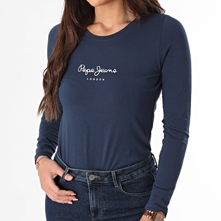 Pepe Jeans - Dames-T-shirt Lange Mouw New Virginia Donkerblauw