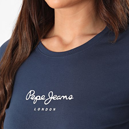 Pepe Jeans - Dames-T-shirt Lange Mouw New Virginia Donkerblauw