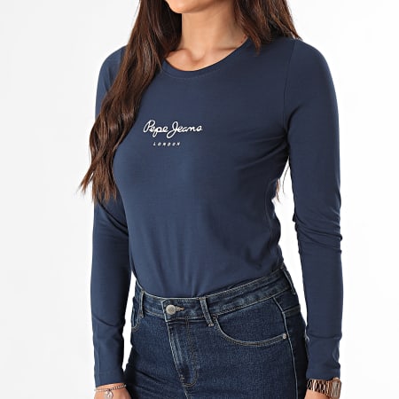 Pepe Jeans - Dames-T-shirt Lange Mouw New Virginia Donkerblauw