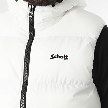 Schott NYC - Edredón con capucha Idaho 2 Blanco sin mangas