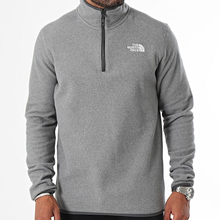 The North Face - Glacier A855W Heide Grijs Fleece Zip Hals Sweatshirt