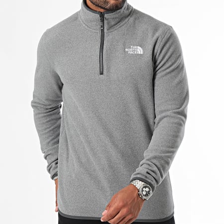 The North Face - Glacier A855W Heide Grijs Fleece Zip Hals Sweatshirt