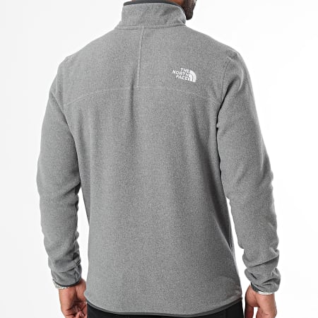 The North Face - Glacier A855W Sudadera con cuello de cremallera de forro polar gris jaspeado