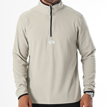 The North Face - Felpa con collo a zip in pile Glacier A83I3 Beige