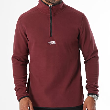 The North Face - Glacier Fleece Zip Neck Sweat Top A83I3 Burdeos