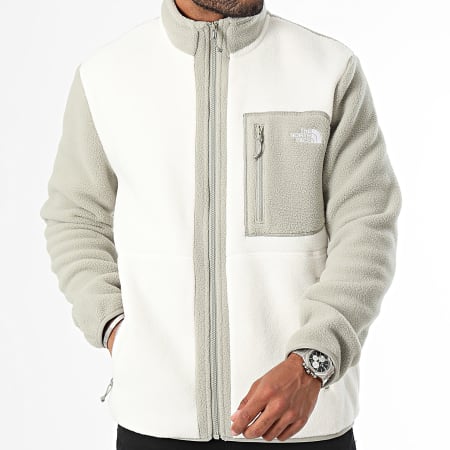 The North Face - Chaqueta polar con cremallera Yumiori A883R Gris Blanco