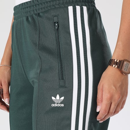 Adidas Originals - Pantalones de chándal con banda para mujer IY2226 Verde oscuro