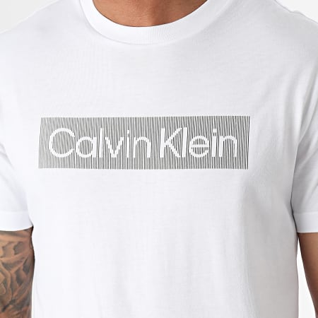 Calvin Klein - Box Stripped Logo Tee 3590 Blanco