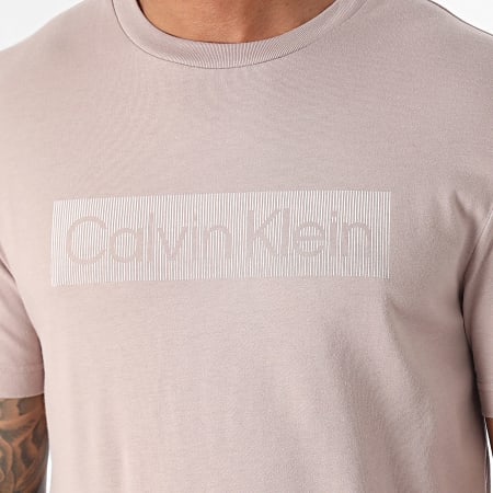 Calvin Klein - Tee Shirt Box Stripped Logo 3590 Beige